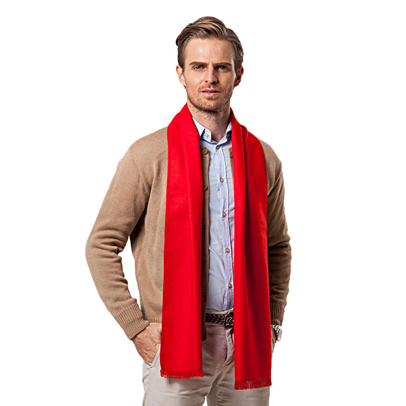 Wool Scarf Men - Moda invierno Color sólido hombres bufanda