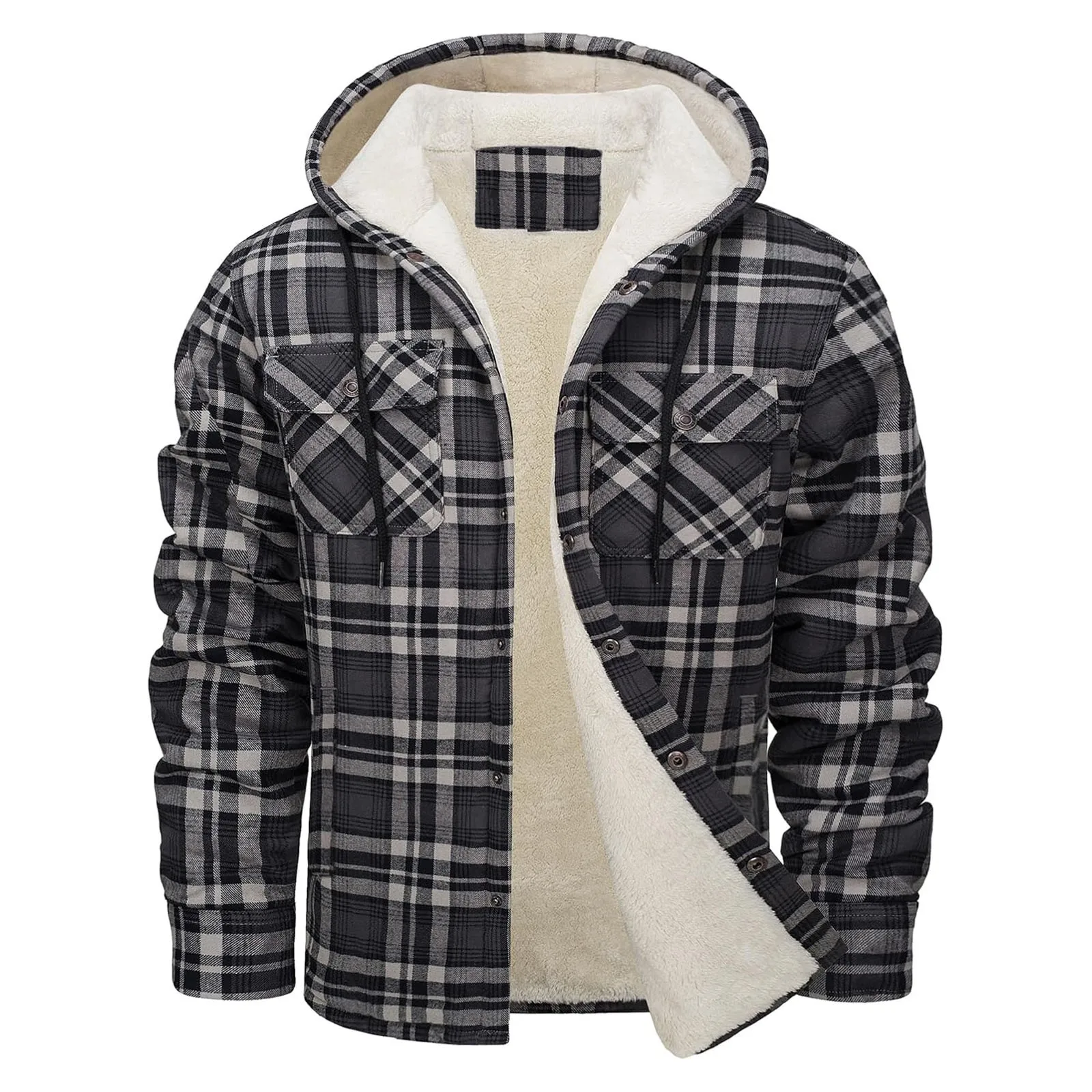 Chaqueta gruesa y cálida de fr - Flannel Shirt Lined reseña y precio